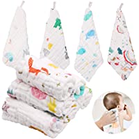 Los mejores  - ABirdon 10 Piezas Muselinas Bebe 100% Algodon- 30x30 Toalla de Baño- Toalla Facial Infantil Animados para Niños